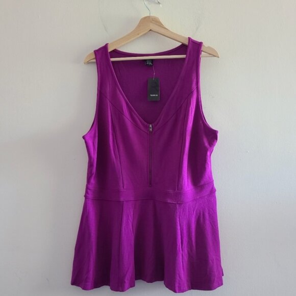 Torrid purple zippered peplum top - Picture 2 of 3
